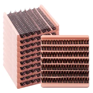 Set de 7 filas de pestañas postizas individuales segmentadas para extensión natural y densa
