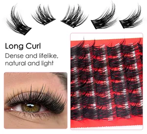 Macro detail of dense individual lash clusters with high curl for a natural look