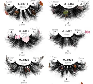 Tableau de tailles détaillé pour faux cils avec longueurs de 12 à 21 mm et largeurs