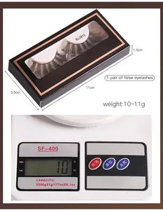 Dimensions détaillées et poids pour faux cils MJJM19 épais et recourbés en coffret