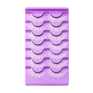 Set de pestañas postizas blancas con 7 pares de pestañas largas de fibra degradada
