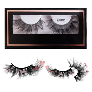 Faux cils d'Halloween avec chauves-souris roses et sequins de toile d'araignée en coffret luxe