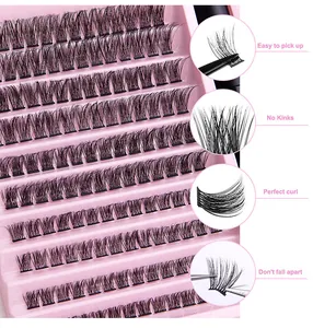 Macro view of individual lash clusters showing curls and natural mink-like texture