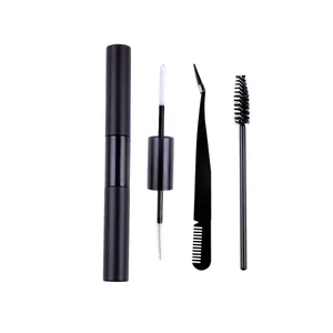 Dubbelzijdige DIY wimperlijm met spiraalborsteltje, sponsapplicator en precisie-pincet