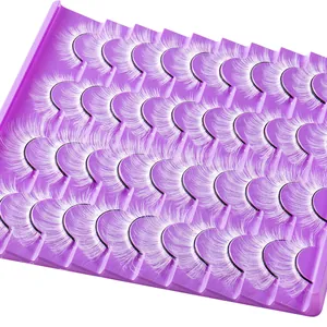 Dramatic white false eyelashes in bulk 30-pair pack for festive and creative holiday makeup