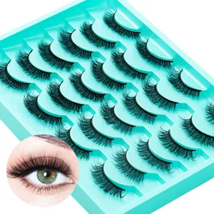 Set aus 14 Paaren dicker 3D-Wimpern im Nerz-Stil mit viel Volumen und Schwung