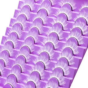Exaggerated white false eyelashes set with 20 pairs for holiday makeup and creative styling