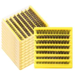 Set di 10 scatole di ciglia finte singole nere naturali per extension professionali