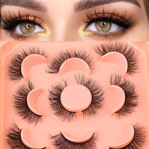 Faux Mink False Eyelashes 3D Fluffy Dramatic Wispy Lashes Handmade Cross Thick Eye Makeup Extension For Party Women Jewelry