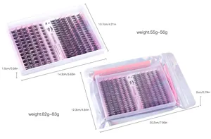 Detaillierte Größenangaben für das DIY-Wimpernverlängerungs-Set mit Gewicht und Maßen