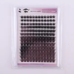 Detail of DIY individual eyelash cluster pack with ten rows of advanced fiber lashes