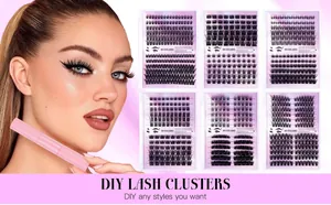 DIY Wimpernverlängerung Set mit sechs Stilen und passendem Kleber für volles Volumen