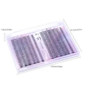 Spécifications de taille du kit d'extension de faux cils DIY avec boîte à 12 rangées