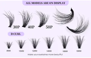 Comparaison détaillée de bouquets de cils individuels D curl en densités et longueurs