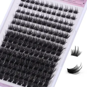 DIY cluster lashes set with 160 clusters and extension glue tweezers kit