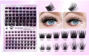 DIY Wimpernextensions Set Detail mit Längen von 10mm, 12mm, 14mm und 16mm für Augen Make-up