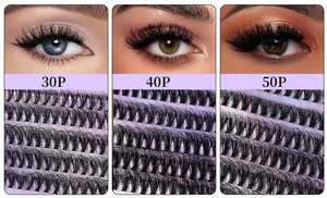 Détails des faux cils individuels 30P 40P 50P avec effet de courbure naturelle