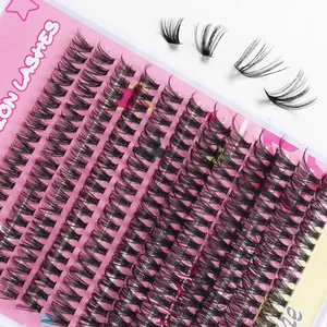 Bulk DIY individual lash clusters set with natural cross-encrypted fiber finish
