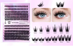 DIY Cluster-Wimpern-Set mit verschiedenen Längen und natürlichem Look bei Augen