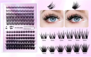 Details des DIY Wimpernkranz-Kits mit verschiedenen Längen von 10mm bis 16mm im Set