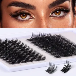DIY cluster eyelash extension kit with natural curl and full volume for a dramatic eye look