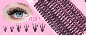 Grappes de faux cils individuels de 10 mm à 16 mm pour un volume naturel