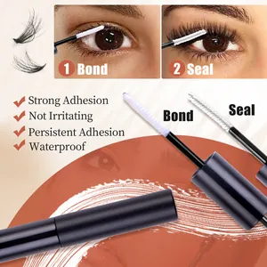 Dual-ended eyelash bond and seal for strong waterproof cluster lash extension glue