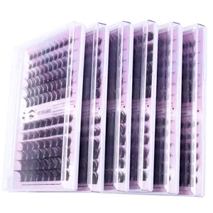 DIY Cluster Wimpernverlängerung Set mit 6 Schachteln aus schwarzen synthetischen Fasern