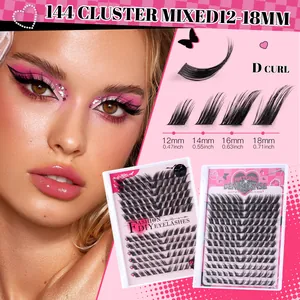 Kit Extension Ciglia Fai-da-te Con Bond E Seal Pinzette Spazzola Curvatura D Lunghezze Miste Set Ciglia a Grappolo Trucco Donna