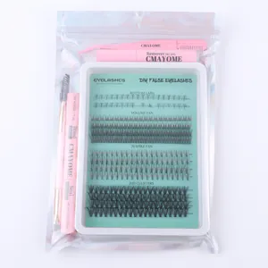 DIY eyelash extension kit with glue, remover, tweezers, and 360 clusters 5-16mm