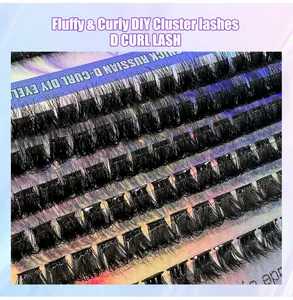 Dettaglio macro delle ciglia finte D Curl DIY per un volume intenso e nero profondo
