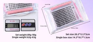 Detaillierte Ansicht der DIY Wimpern-Set Verpackungsmaße und 89g Gewichtsangaben