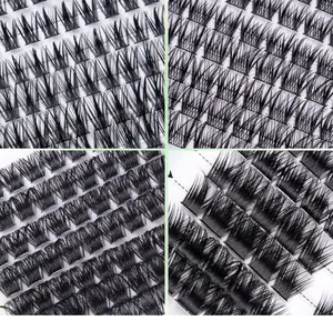 Vue macro de grappes de cils noirs individuels avec pointes fines et racines solides