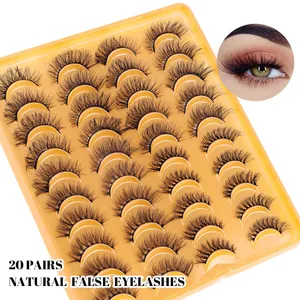 Natürliche Dicke Falsche Wimpern 3D Nerzimitat Wimpern Volumen Kreuz Wispy Wimpernverlängerung Beauty Makeup Tools