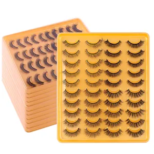 Großpackung mit 20 Paar dichten und geschwungenen Nerzimitat-Wimpern für dramatische Blicke