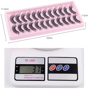 Detailed dimensions and weight measurement of the 14 pairs Russian volume eyelashes