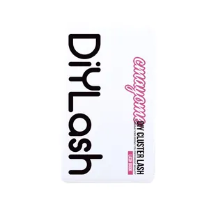 Scatola porta ciglia bianca minimalista per ciglia a ciuffetti DIY con scritte moderne