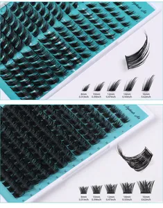 Gros plan sur les extensions de cils noir mat avec des longueurs de 8mm à 16mm