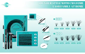 Kit completo per extension ciglia fai-da-te con colla, solvente e strumenti professionali