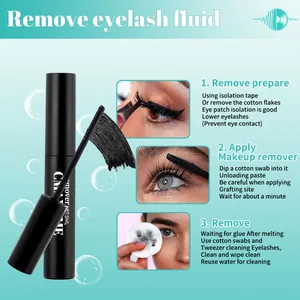 Dissolvant de cils 5ml en tube noir avec brosse professionnelle pour un retrait facile