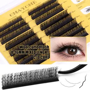Pluizige wimperextensions set voor zelfmontage, C/D krul met 8-16mm gemengde lengtes