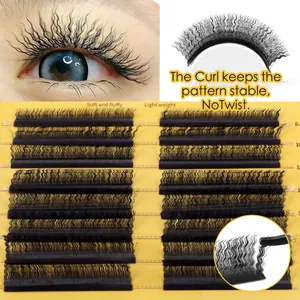 Zwarte Woolly Wave wimperextensions set 8-14mm voor een pluizige en volumineuze look