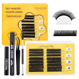 DIY wimperverlengingsset met pluizige clusters, lijm, remover en professioneel pincet