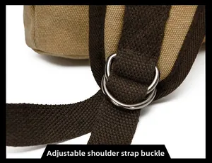 Hebilla metálica ajustable en la correa de la mochila para regular la longitud total