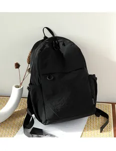 Detail of waterproof mini backpack featuring hidden zipper pocket and side water bottle pouch