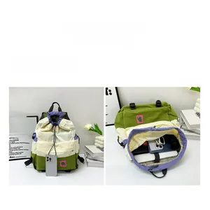 Detail view of a large capacity backpack showing interior storage for laptops and items