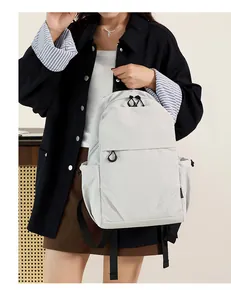Detailed view of lightweight nylon mini backpack with black zippers for daily use