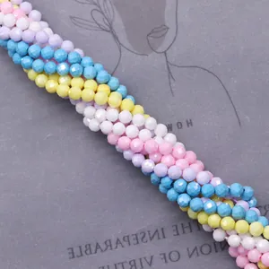 Tiras de cuentas de turquesa sintética facetadas en varios colores para joyería DIY