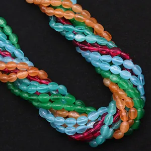 Multicolor kattenoog steen kralen voor DIY sieraden met levendige ovale edelstenen