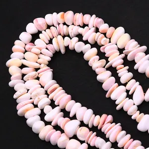 Perline irregolari in conchiglia rosa naturale per creazione di collane e gioielli